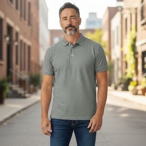 BONOBOS Mens Heather Gray Short Sleeve Polo Shirt Standard Fit Size‎ L